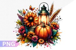 Autumn Harvest Pumpkin Sublimation - Pumpkin Clipart Design Product Image 1
