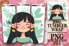 Chic Watercolor Tumbler Wrap with Flower Portrait 20oz Product Image 1