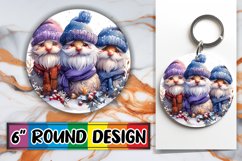 Christmas Gingerbread Round Design Keychain Winter Art Product Image 1
