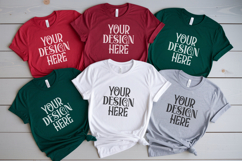 Christmas Family Matching Group Flat Lay T-Shirt Mockups Product Image 1