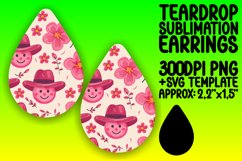 Vintage Smile Pattern Teardrop Earring PNG Product Image 1