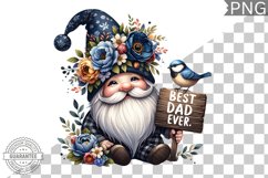 Best Dad Ever Sublimation - Father's Day Gnome Clipart PNG Product Image 1