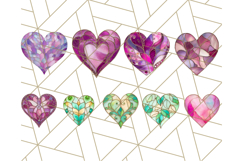 Stained Glass Heart PNG Clipart in Pastel and Bright Colors Product Image 5