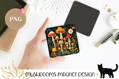 Cartoon Mushrooms Magnet, Forest Magnet Print, Forest PNG Product Image 1