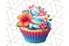 Bright Summer Cupcake PNG Clipart, Colorful Cupcakes Product Image 5
