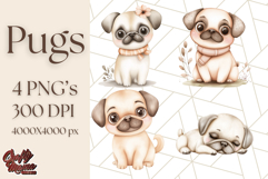 Pug Clipart PNG, Cute Dog Art, Funny Puppy Illustration Png Product Image 1