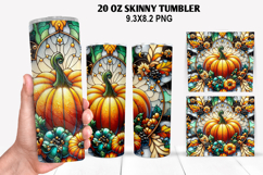 Pumpkins Skinny Tumbler 20oz Wrap Design, Halloween Tumbler Product Image 1