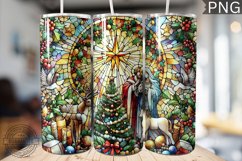 Watercolor Christmas Tumbler Wrap - High Quality 300 Dpi Product Image 1