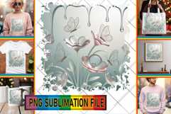 Sweet TOTE BAG Ideas PNG, 3D Flowers Product Image 1
