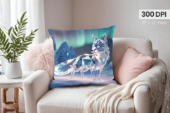 Winter Christmas Wonderland PNG Pillow, Winter Pillow Design Product Image 1