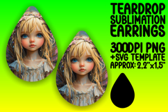 Whimsical Teardrop Earrings Design Art , Fairy Product Image 1