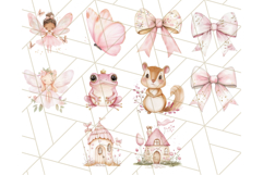 Pastel Pink Fairy Garden Clipart Bundle, Enchanted PNG Set Product Image 9