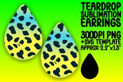 Abstract Gradient Leopard Print Teardrop Earring Wrap PNG Product Image 1