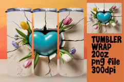 GRACEFUL 20oz Tumbler Wrap for DIY , 3D Heart Product Image 1