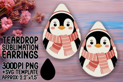 Artistic Teardrop Earrings Sublimation , Valenines Animals Product Image 1