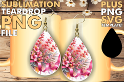 Joyful Teardrop Earrings Sublimation, Flowers Product Image 1