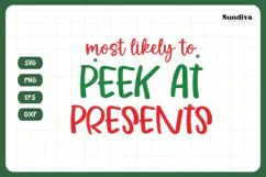 Christmas Dog Bandana Quotes SVG | Peek at Presents Product Image 3