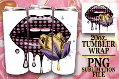 Cozy Sunsets 20oz tumbler wrap, Dripping Lips Product Image 1
