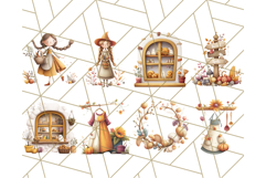 Cottagecore Halloween Clipart Cozy PNG, Autumn Fall Png Product Image 9