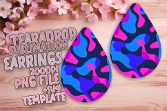 Neon Splash Teardrop Earring Sublimation Design Product Image 1