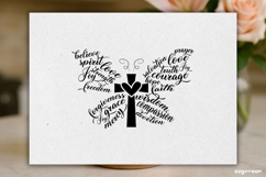 Faith Butterfly SVG Engraved | Faith SVG Product Image 2