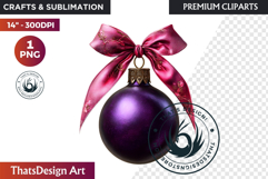 Christmas Baubles Clipart, Festive Holiday Ornaments PNG Product Image 1