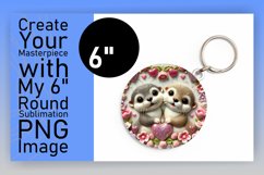 Lovely Circle Design Sublimation PNG , Sweet Animals Product Image 1