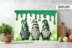 Cute St Patrick’s Day Gnomes with Shamrocks Cutting Board PN Product Image 1