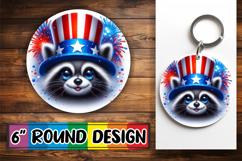 Unique Round Keychain Designs, USA Animals Product Image 1