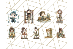 Whimsical Library Clipart with Cozy Readers and Books Product Image 5