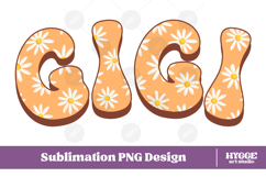 gigi Png Retro Flowers Mother&#039;s Day Floral Mom Sublimation Product Image 1