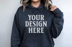 Charcoal Gildan 18500 Hoodie Mockup, G18000 Hoodie Model moc Product Image 1