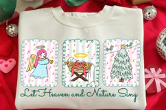Heaven and Nature Sing PNG, Whimsical Christmas Nativity Png Product Image 1