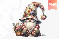 Floral Gnome Sublimation - Clipart PNG Bundle Product Image 3