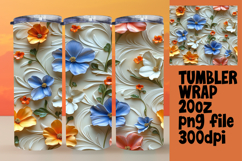 20oz Tumbler Graphic for Sublimation , 3D Flower Product Image 1
