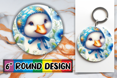 Unique Round Keychain Sublimation, Goose Product Image 1