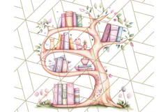 Bookish Fairy PNG Clipart, Whimsical Reading Elements Png Product Image 5