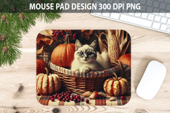 Cat Mouse pad Sublimation - Thanksgiving PNG Design Product Image 1