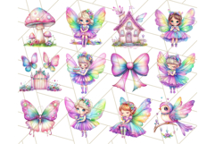 Pastel Fairy Clip Art PNG With Glitter, Rainbow Fairy Png Product Image 9
