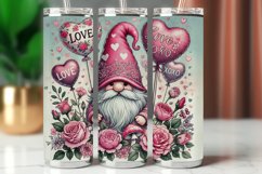 Valentine Tumbler Wrap 20 oz - gnome with heart Product Image 1