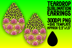 Elegant Teardrop Design PNG for Earrings , Leopard Print Product Image 1