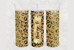 Custom Gold Glitter Leopard 20 oz sublimation design tumbler Product Image 1