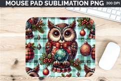 Watercolor Owls Mouse Pad Sublimation - Christmas PNG Design Product Image 1