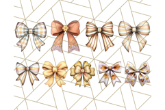 Fall Bow Clipart, Autumn Hair Bows PNG, Fall Ribbon Png Product Image 5