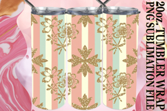 Happy Vibes 20oz tumbler wrap, Gold Flower Product Image 1