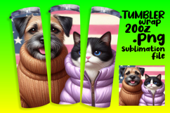 Beautiful 20oz Tumbler Artwork , Dog and cat Product Image 1