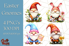 Easter Gnome PNG, Spring Bunny Clipart, Cute Digital Art Product Image 1