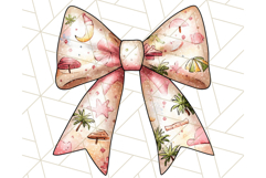 Watercolor Summer Bow Clipart PNG, Coquette Bright Bow Png Product Image 5