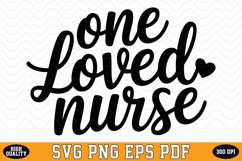 One loved Nurse Valentine Day SVG | SVG Cut files Product Image 1