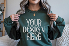 Forest Green Gildan 18500 Sweatshirt Mockup, Unisex mockups Product Image 1